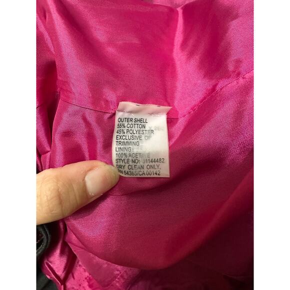 Peter Nygard Embroidered Floral Black Blazer Jacket Size 8 - Picture 10 of 11